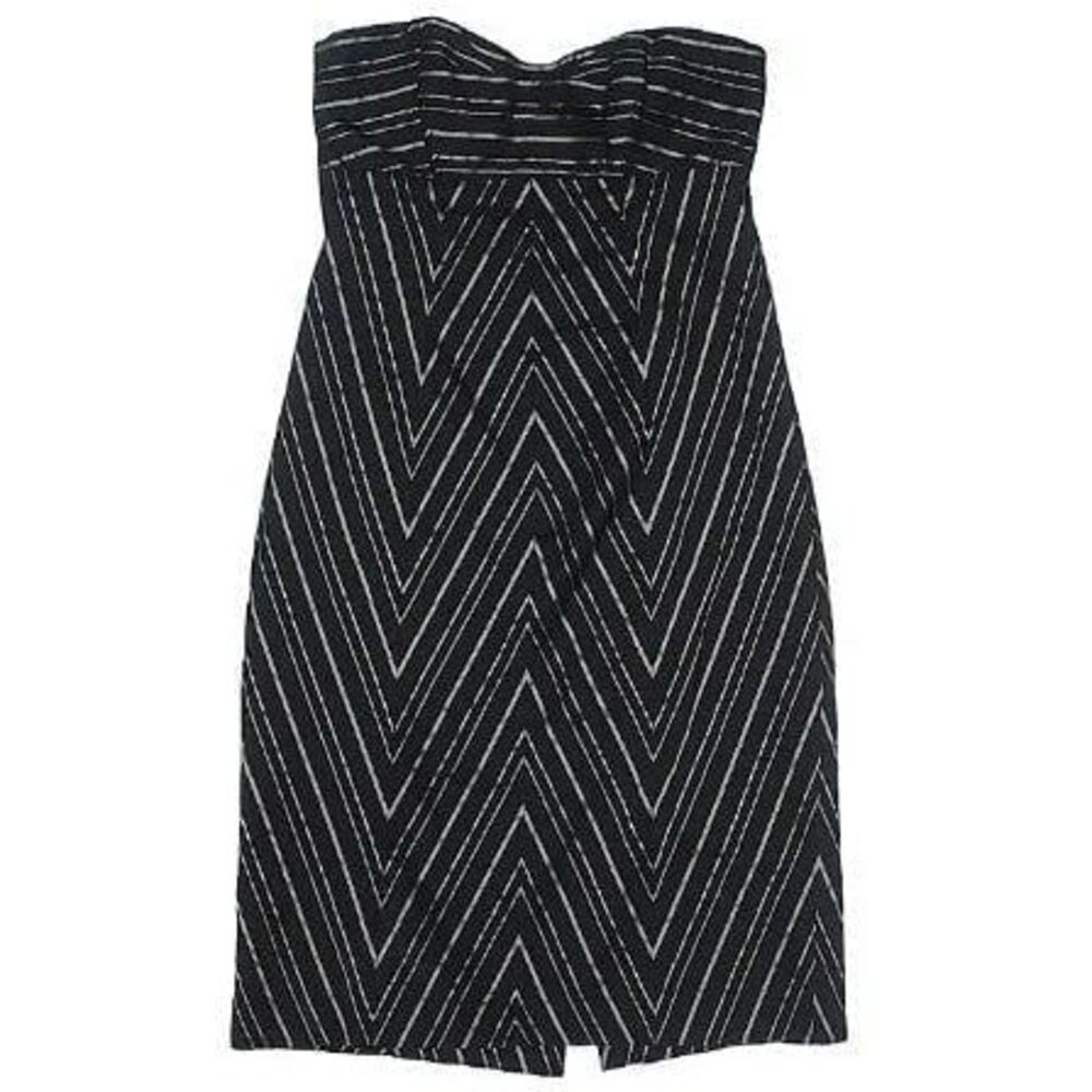 NWOT Express Strapless Empire Dress Size 0 Black Chevron Cocktail Party